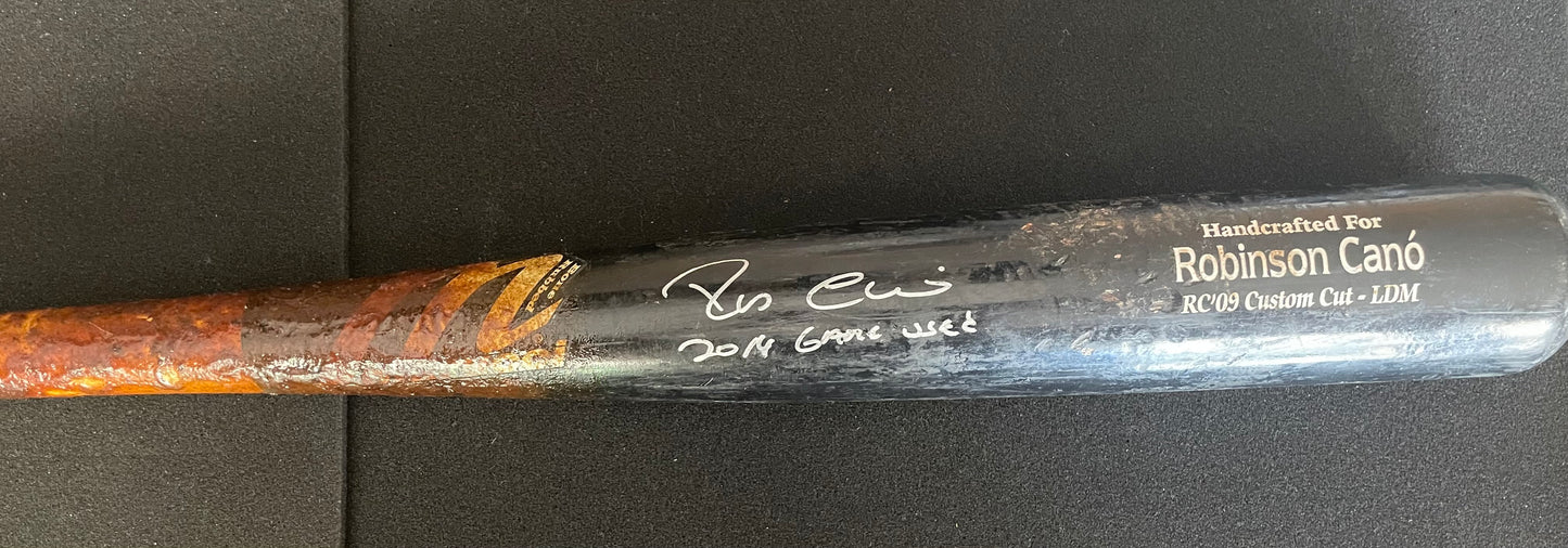 Robinson Cano Autographed Game Used Marucci Bat Signed Game Used 2014 Dual Cert